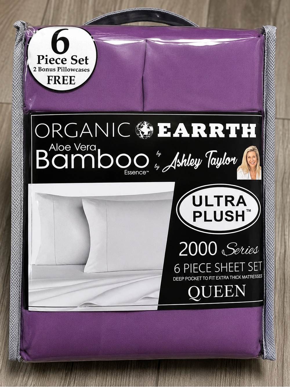 🩷. #1439. Queen Purple Ultra Plush Bamboo Aloe Vera 6 Piece Sheet Set Bedding